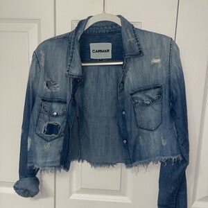 Carmar Cropped Denim Button down